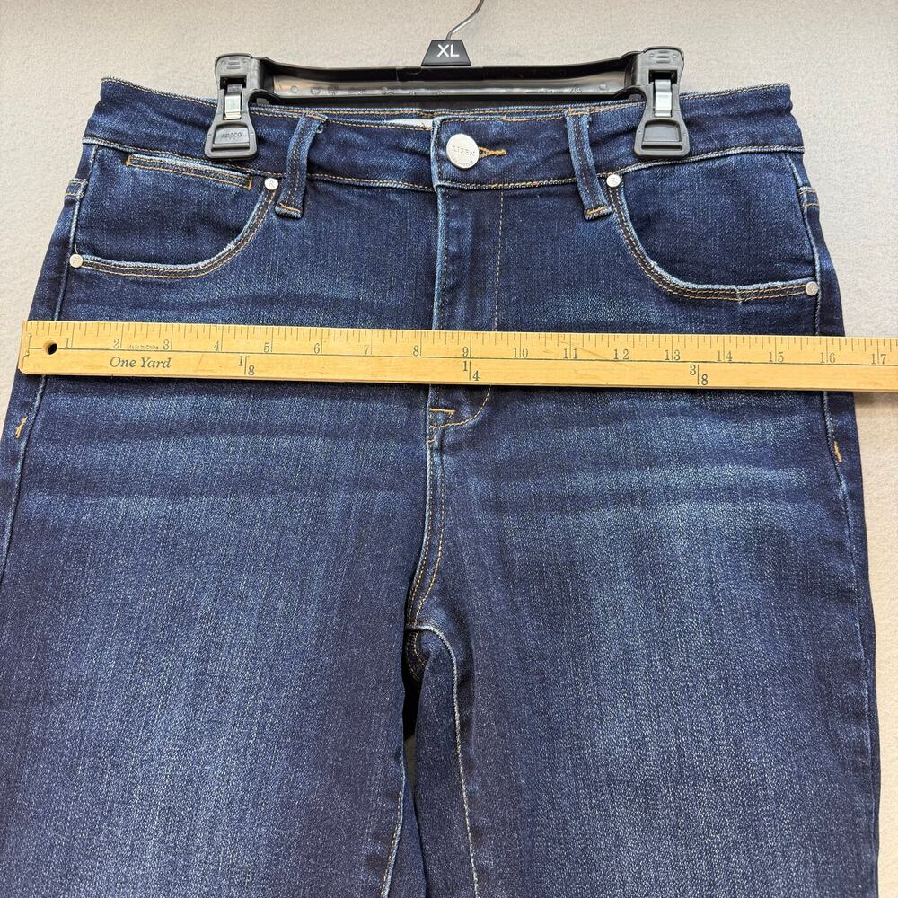 Risen Jeans Women's 9/29 Dark Blue Bootcut Raw Hem High Rise Fit EUC - Picture 11 of 14